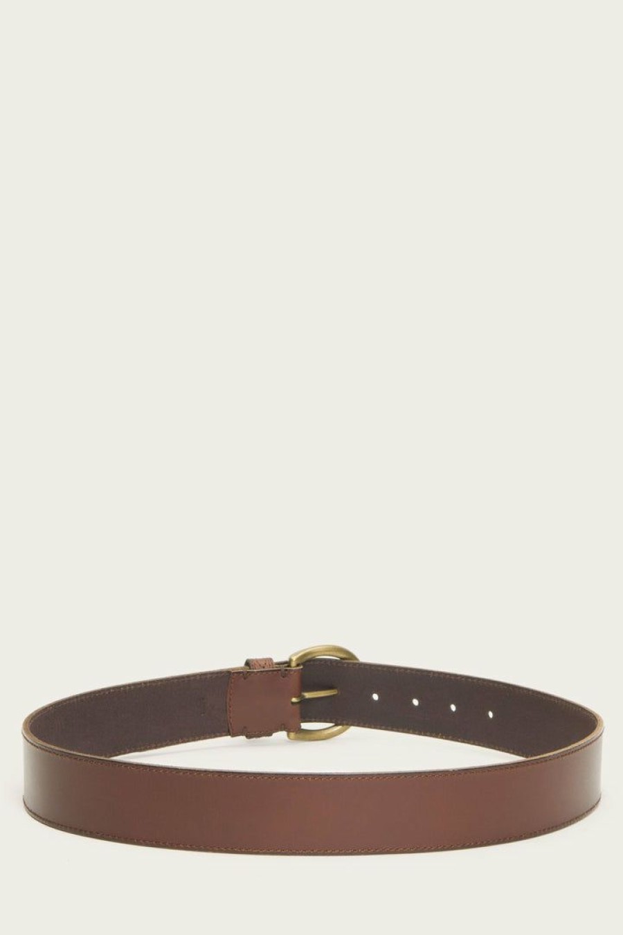 Women The Frye Company | The Frye Company Wide Stitch Belt Brown