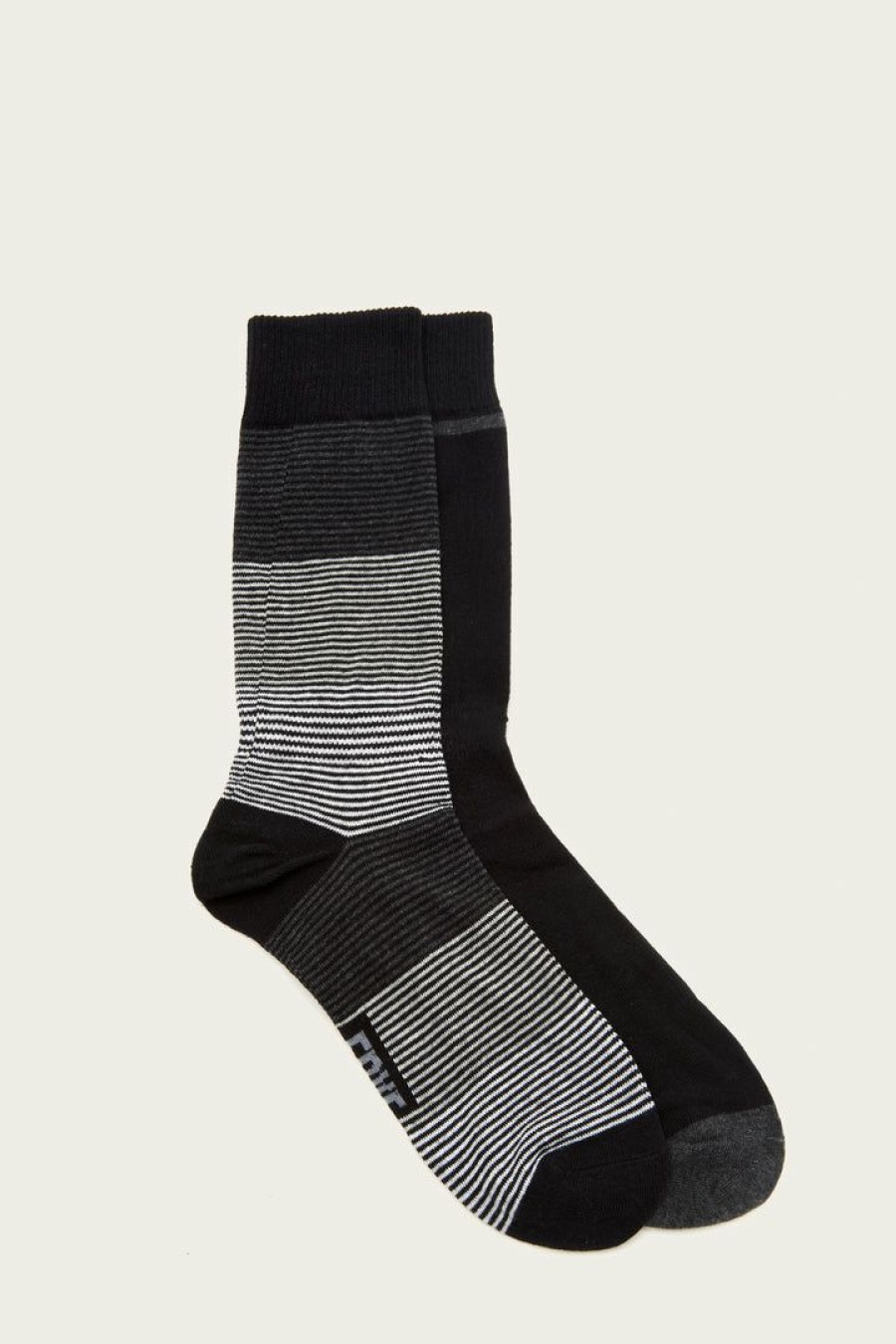 Men The Frye Company | The Frye Company 2 Pack Ombre Stripe Crew Sock Men'S Bags & Accessories Black