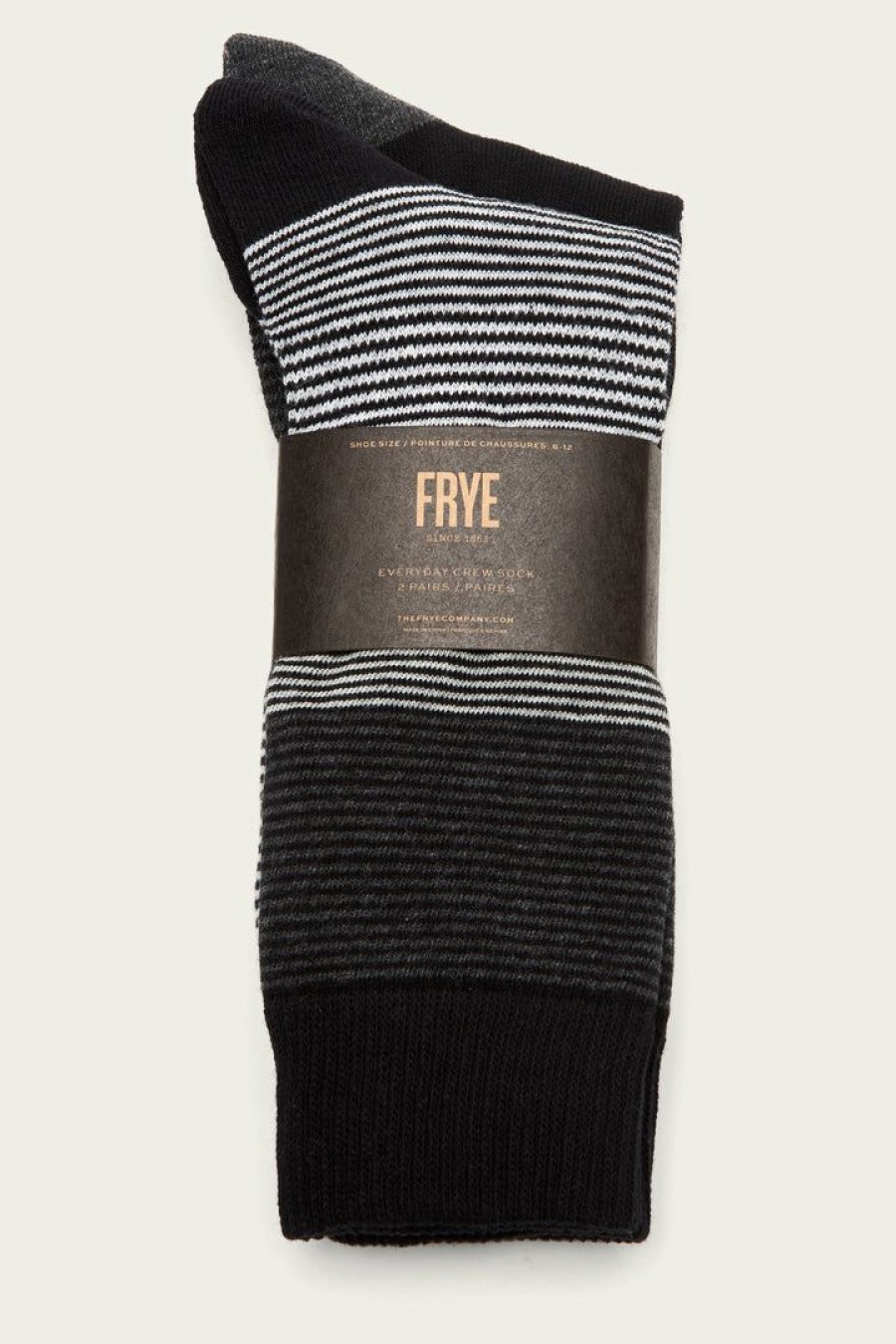 Men The Frye Company | The Frye Company 2 Pack Ombre Stripe Crew Sock Men'S Bags & Accessories Black