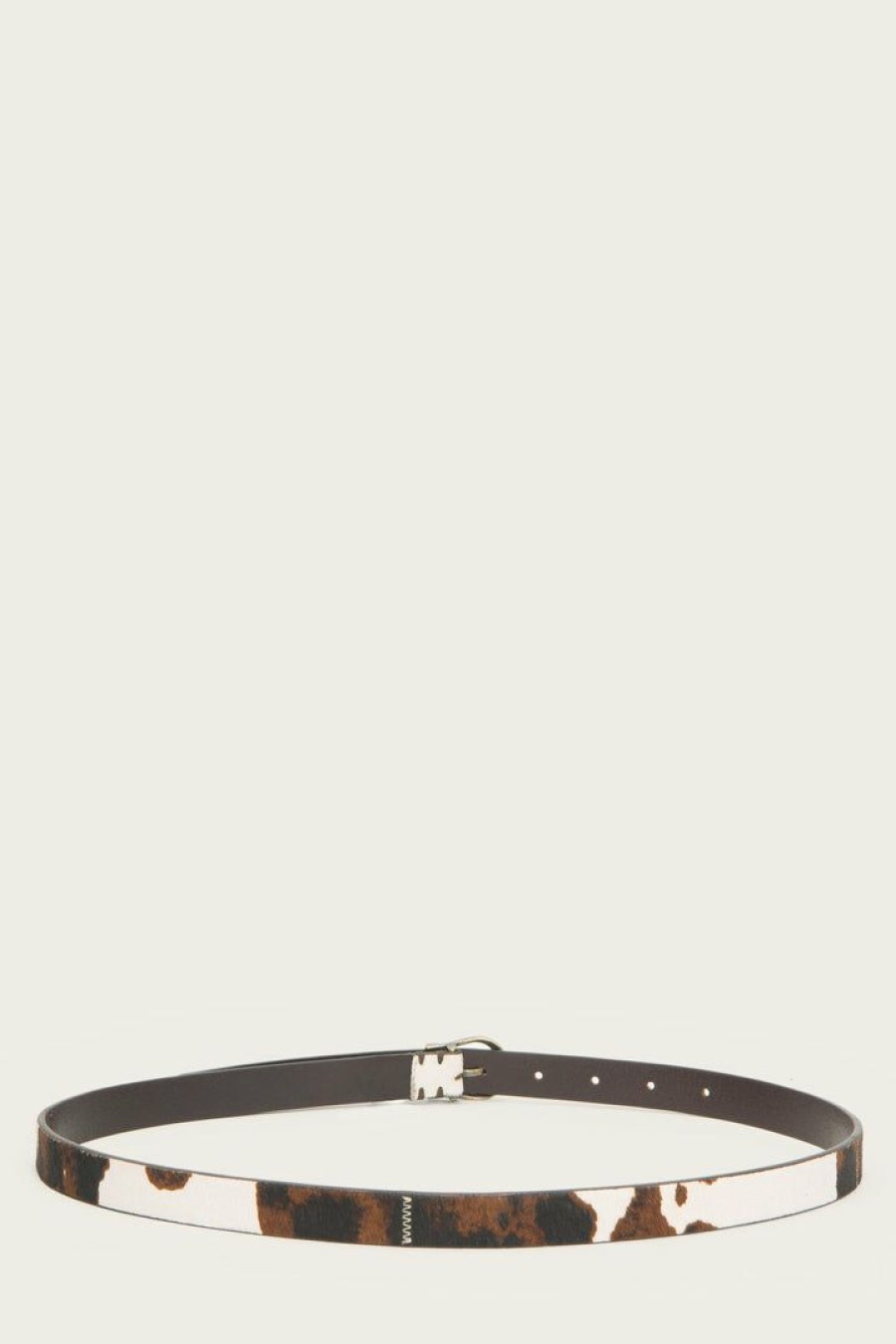 Women The Frye Company | The Frye Company Haircalf Belt White Brown Black