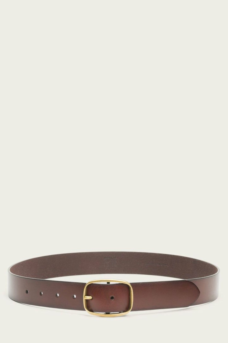 Women The Frye Company | The Frye Company Center Bar Buckle Belt With Perf Bags & Accessories Brown