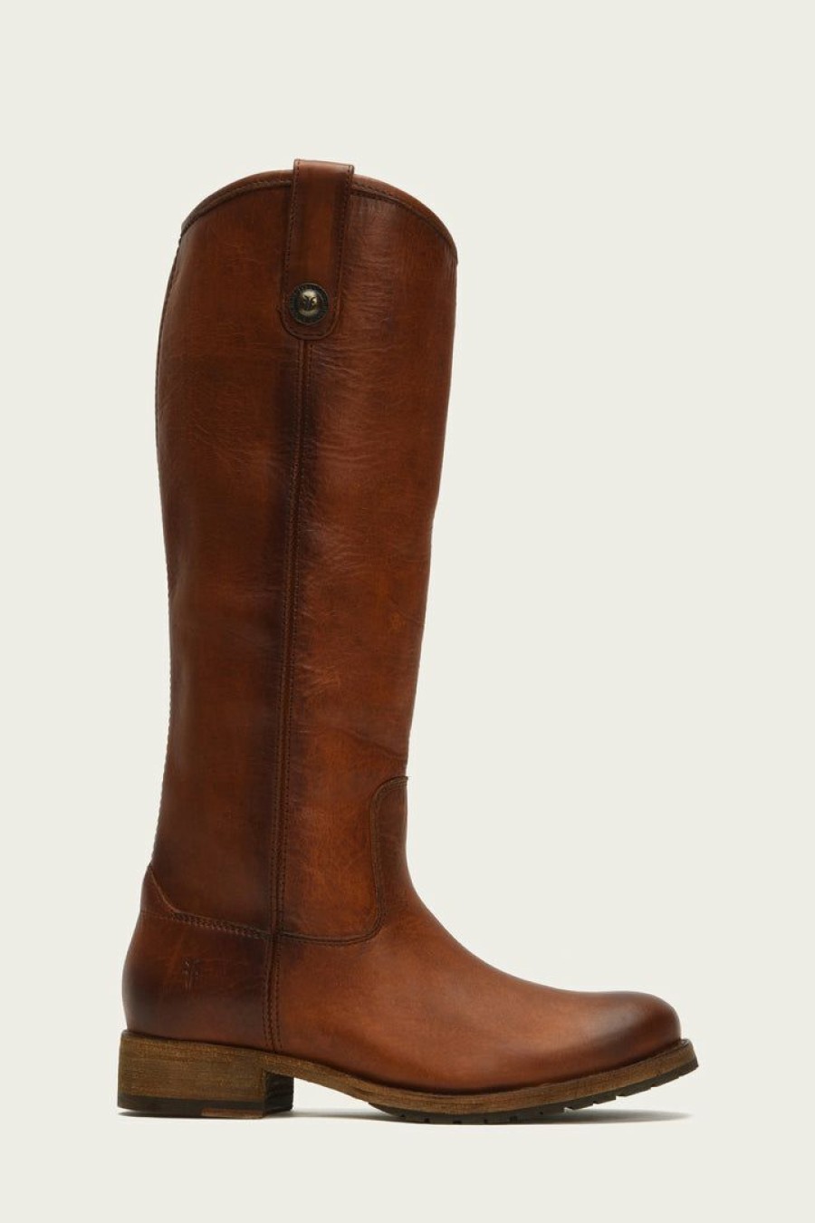 Women The Frye Company | The Frye Company Shoes Melissa Button Lug Tall Cognac