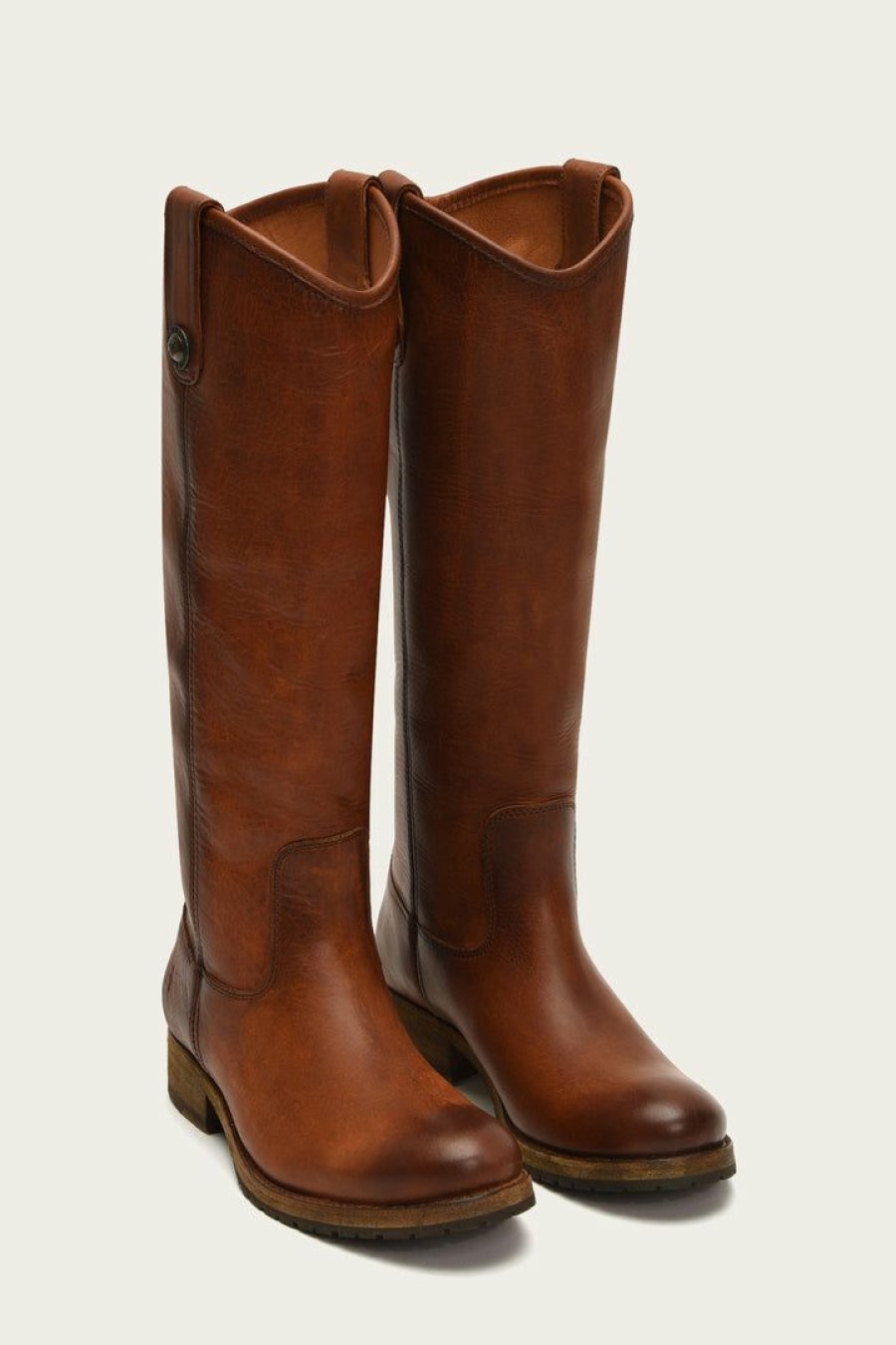 Women The Frye Company | The Frye Company Shoes Melissa Button Lug Tall Cognac