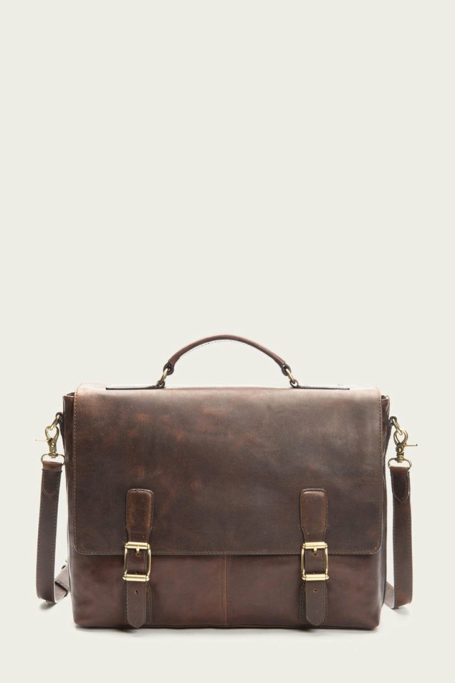 Men The Frye Company | The Frye Company Logan Top Handle Bags & Accessories Dark Brown