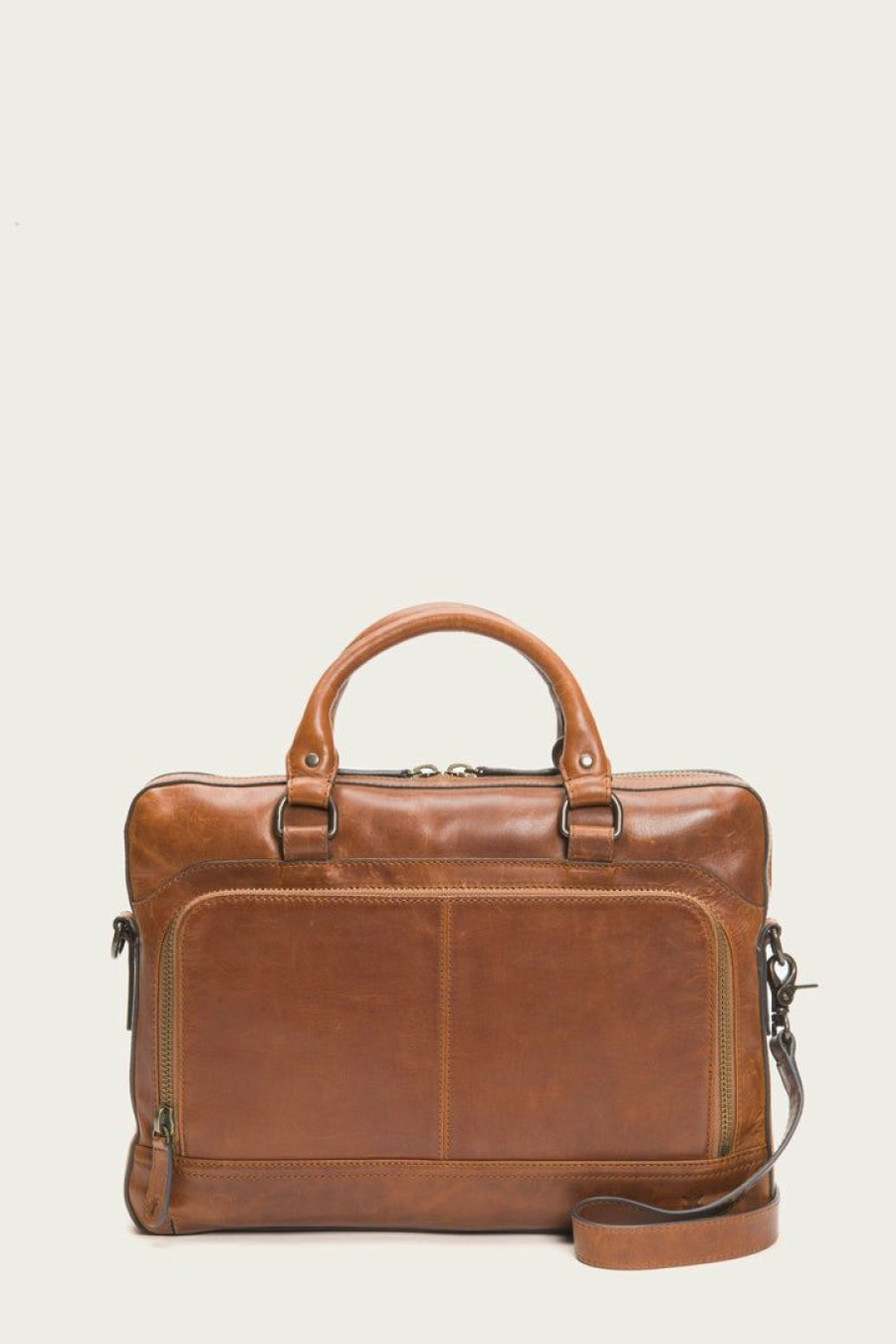 Men The Frye Company | The Frye Company Logan Zip Brief Cognac