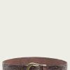 Women The Frye Company | The Frye Company Tooling Belt With Wrapped Keeper Brown