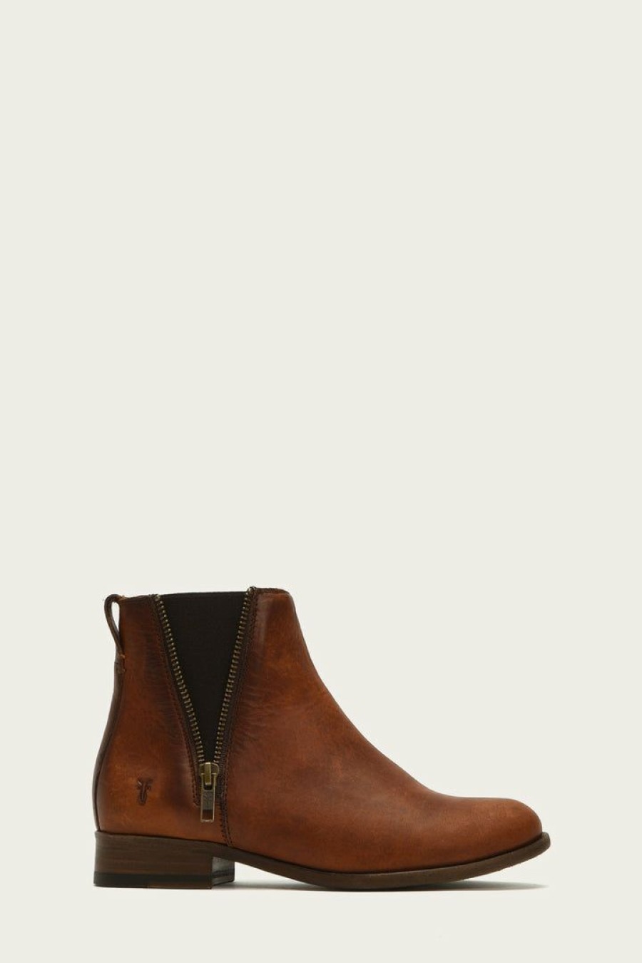 Women The Frye Company | The Frye Company Carly Zip Chelsea Cognac