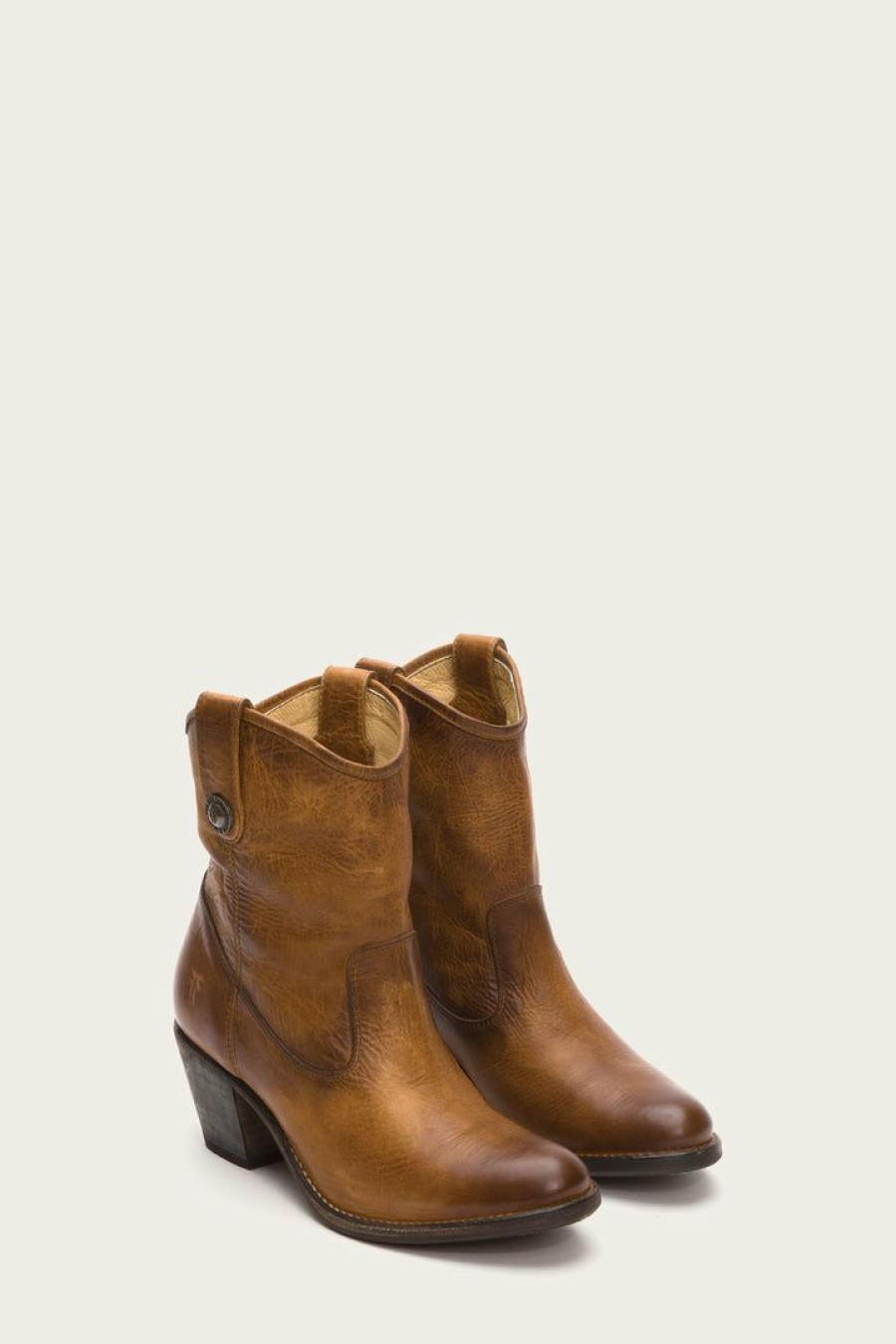 Women The Frye Company | The Frye Company Jackie Button Short Shoes Cognac