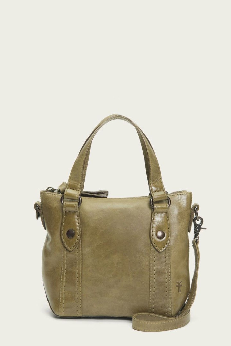 Women The Frye Company | The Frye Company Bags & Accessories Melissa Small Zip Tote Crossbody Khaki