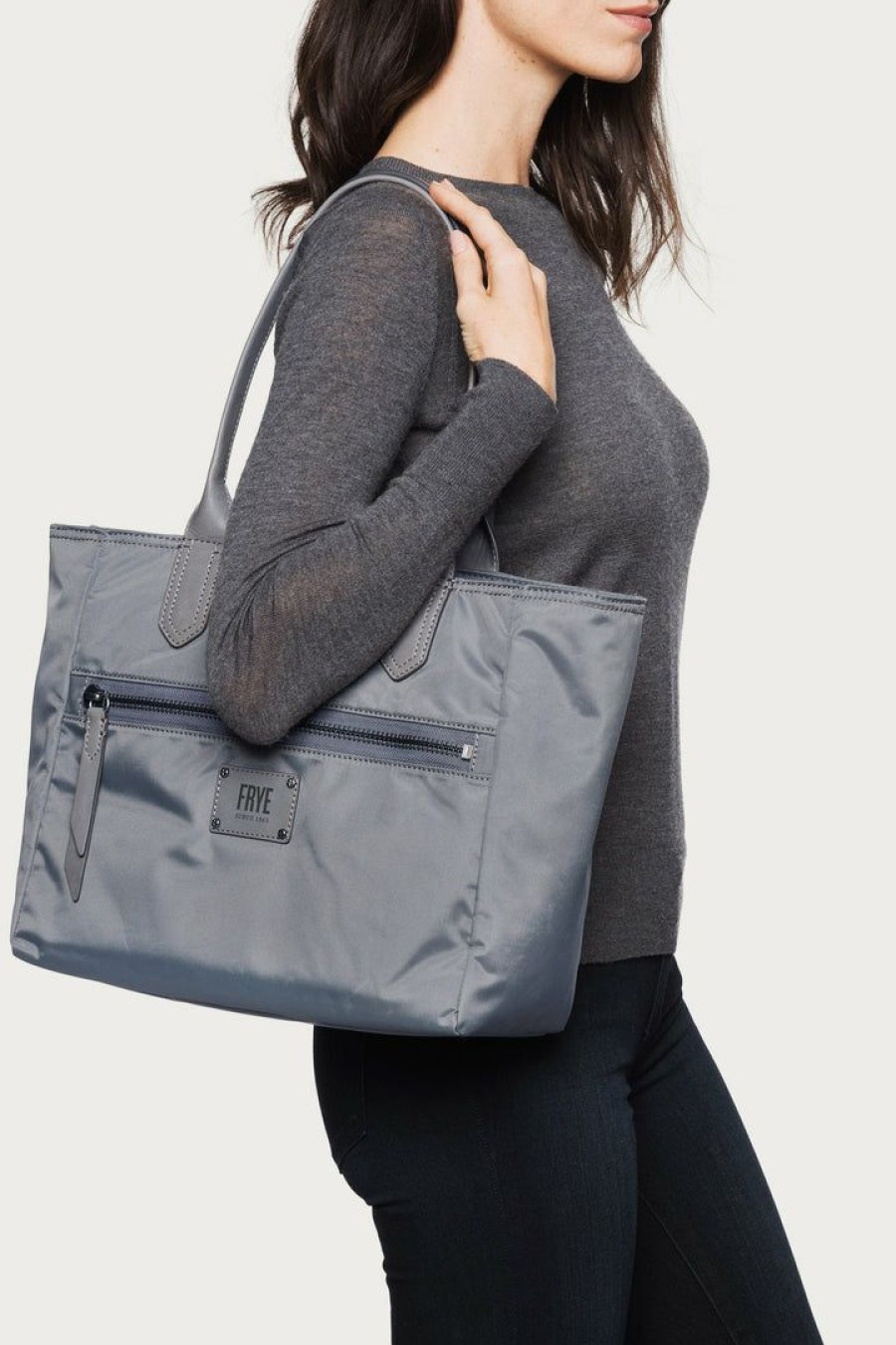 Women The Frye Company | The Frye Company Ivy Zip Tote Matte Grey