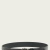 Women The Frye Company | The Frye Company Bags & Accessories Embossed Logo Belt Black