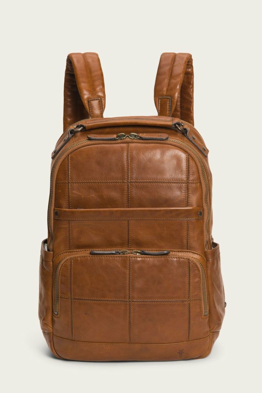 Men The Frye Company | The Frye Company Logan Patchwork Backpack Cognac