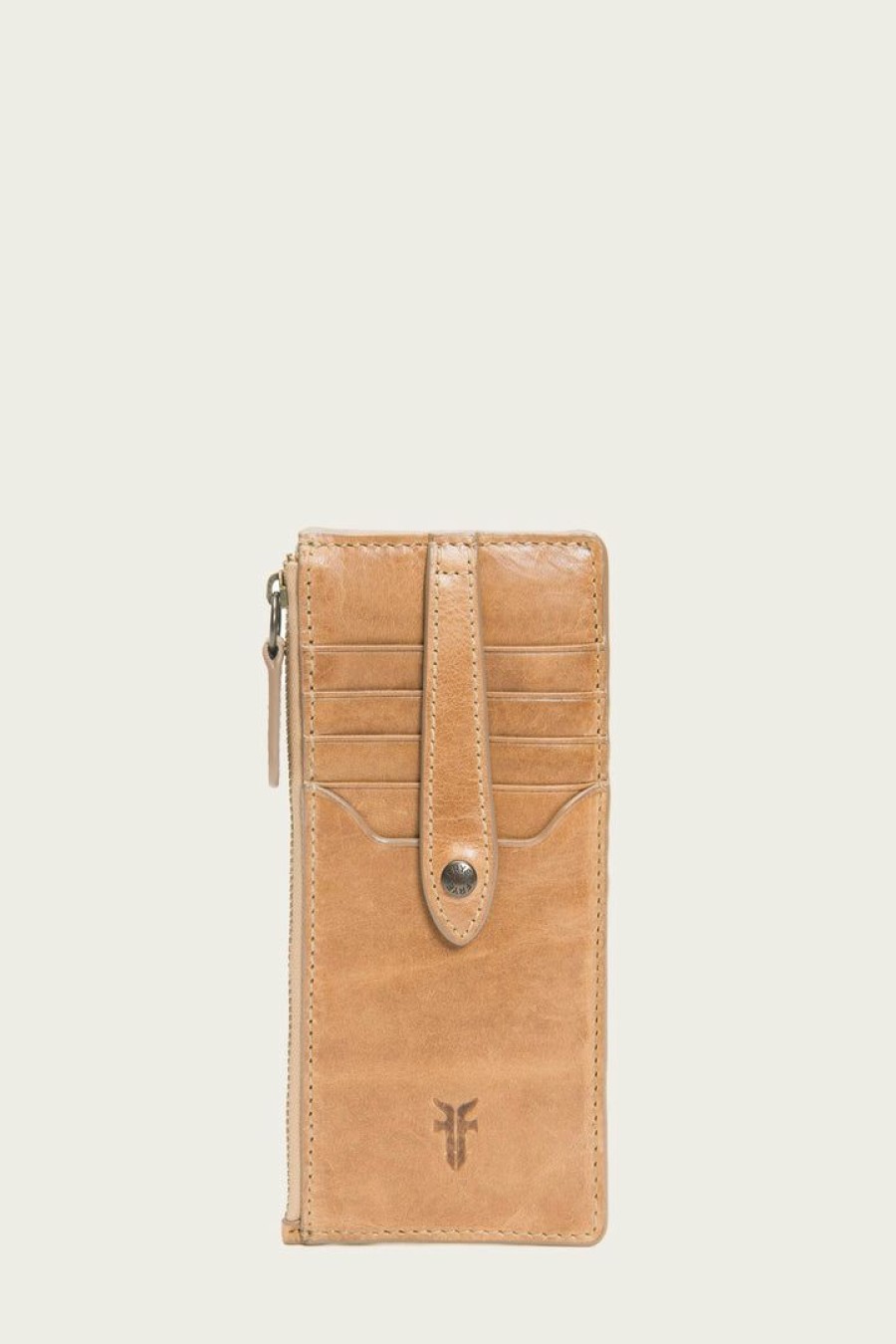 Women The Frye Company | The Frye Company Melissa Snap Card Wallet Bags & Accessories Beige