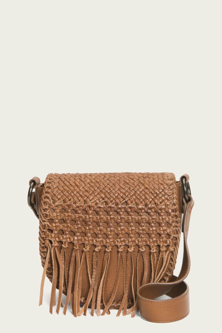 Women The Frye Company | The Frye Company Bags & Accessories Melissa Woven Saddle Bag Cognac